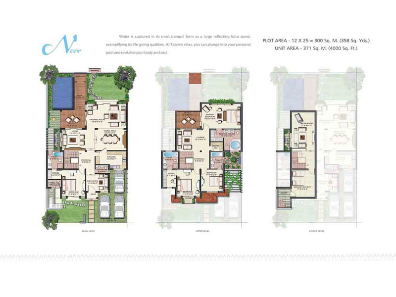 Tatvam villas 4BHK floor plan - Villas for Rent in Gurgaon