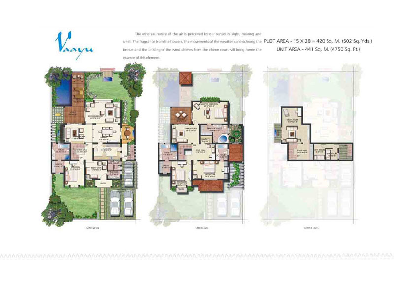 Tatvam villas 4BHK floor plan large - Villas for Sale in Gurgaon